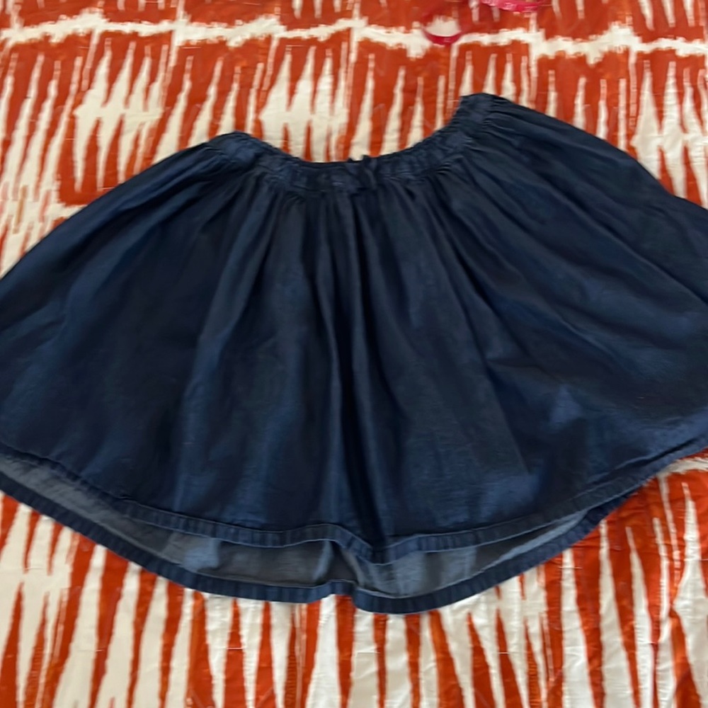 Lands’ End Elastic Waist Chambray Circle Skirt size 14